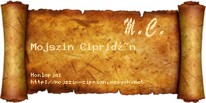 Mojszin Ciprián névjegykártya